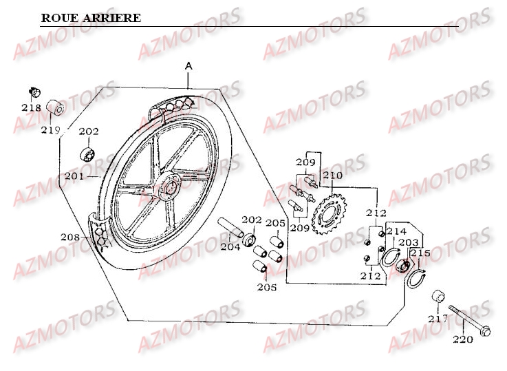 ROUE ARRIERE KYMCO METEORIT125