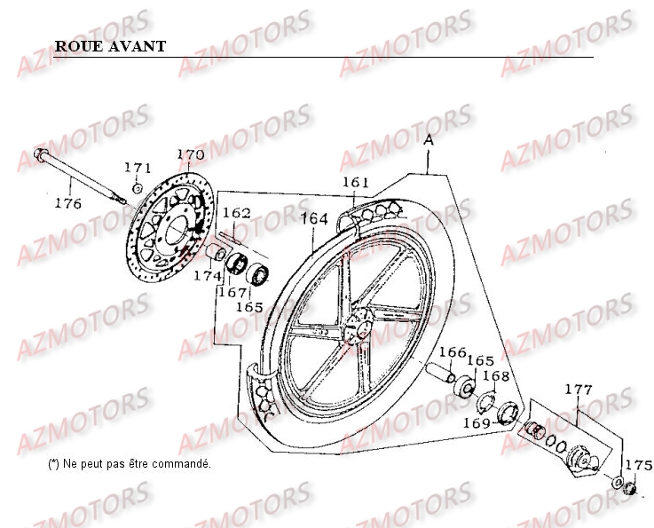 Roue Avant KYMCO Pièces Moto Kymco METEORIT 125