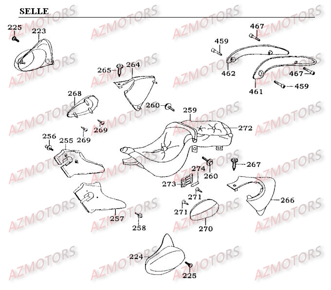 Selle KYMCO Pièces Moto Kymco METEORIT 125