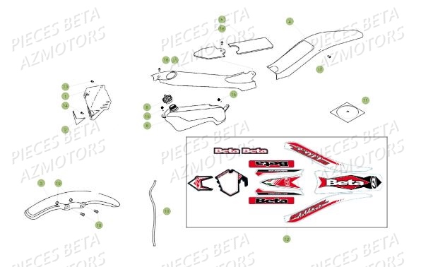Carenages BETA Pièces BETA MINI TRIAL 50 LC - (2015)