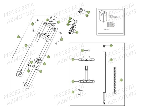 Fourche BETA Pièces BETA MINI TRIAL 50 LC - (2015)
