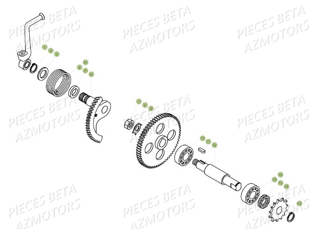 Kick Starter BETA Pièces BETA MINI TRIAL 50 LC - (2015)