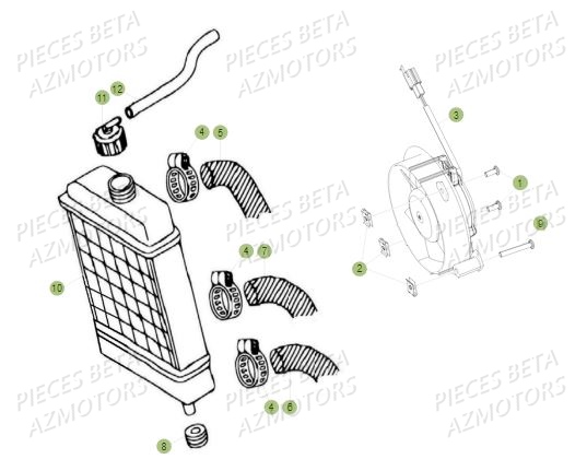 Radiateur BETA Pièces BETA MINI TRIAL 50 LC - (2015)