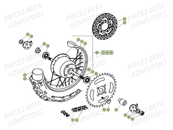 Roue Arriere BETA Pièces BETA MINI TRIAL 50 LC - (2015)