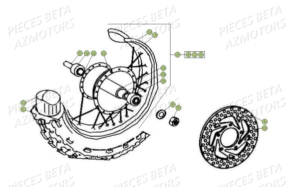 Roue Avant BETA Pièces BETA MINI TRIAL 50 LC - (2015)