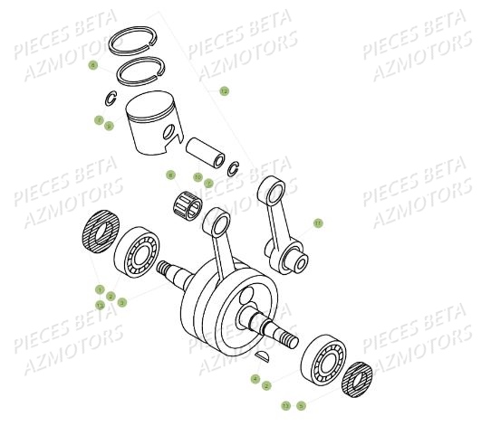 Vilebrequin BETA Pièces BETA MINI TRIAL 50 LC - (2015)