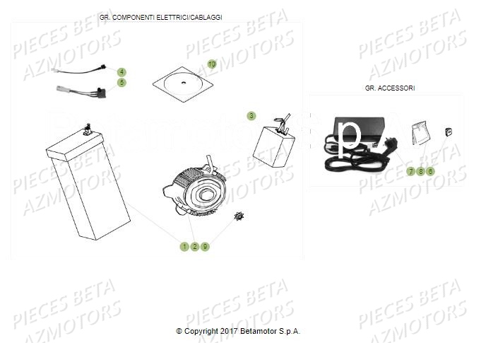 INTERRUPTEUR MASSE - KIT BETA pour EQUIPEMENT ELECTRIQUE de MINI ELECTRIC XL 17