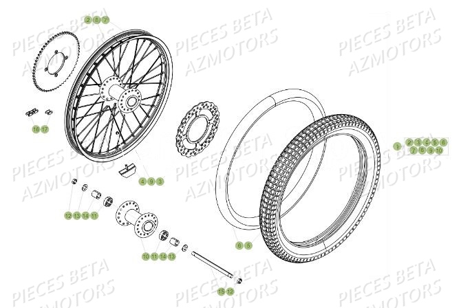 Roue Arriere BETA Pièces BETA MINI ELECTRIC XL - (2017)