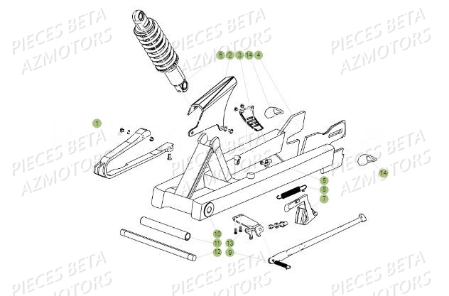 SUSPENSION_ARRIERE BETA Pièces BETA MINI TRIAL ELECTRIC XL - (2017)