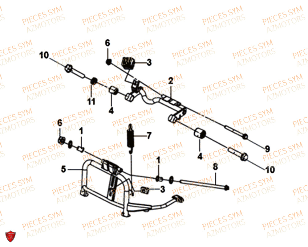 Bequille SYM Pièces MIO 50I E4 - FS05W1-EU (2018-2020)