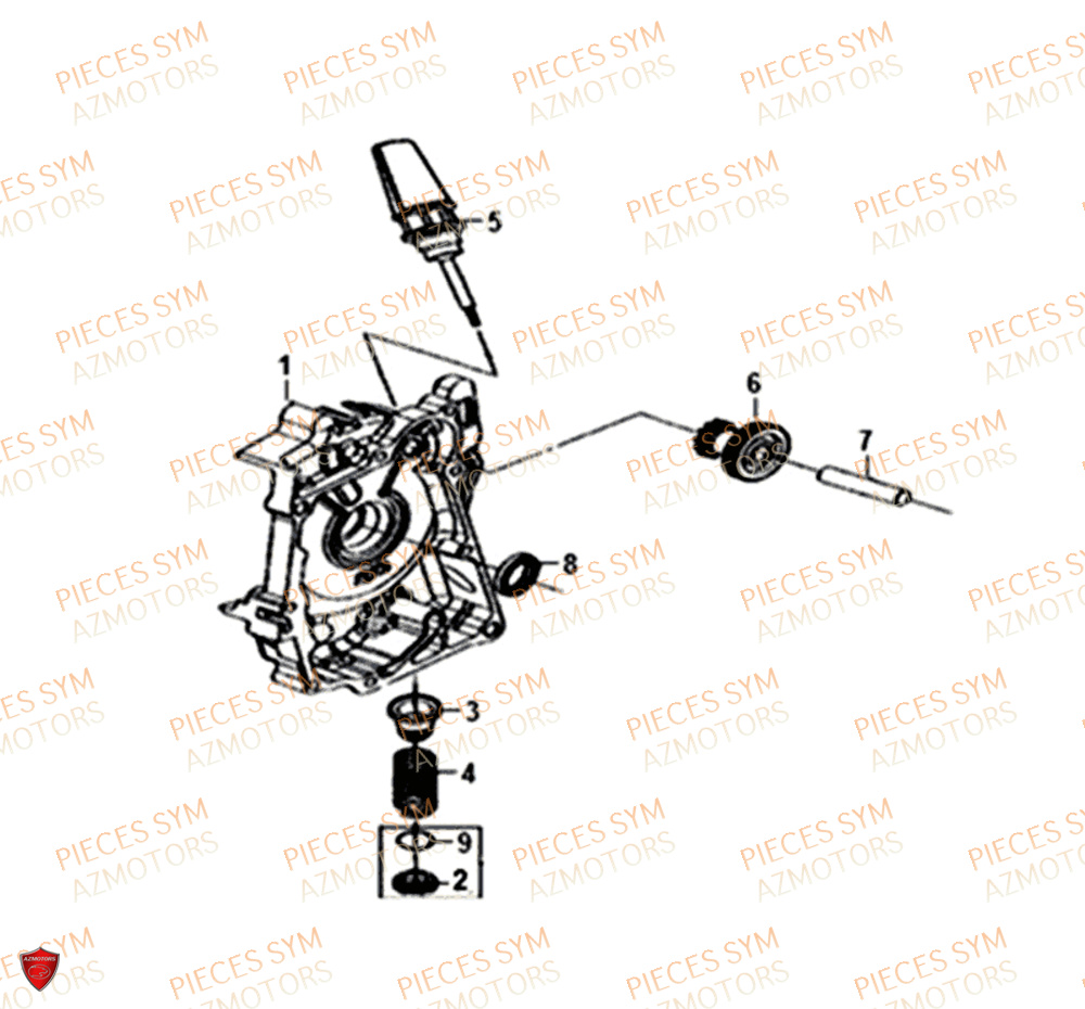 Carter Droit SYM Pièces MIO 50I E4 - FS05W1-EU (2018-2020)