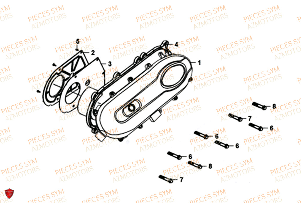 Carter Gauche SYM Pièces MIO 50I E4 - FS05W1-EU (2018-2020)