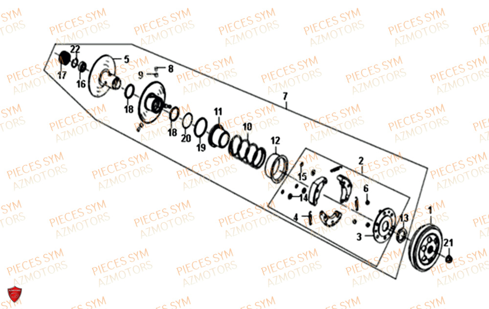 Embrayage SYM Pièces MIO 50I E4 - FS05W1-EU (2018-2020)