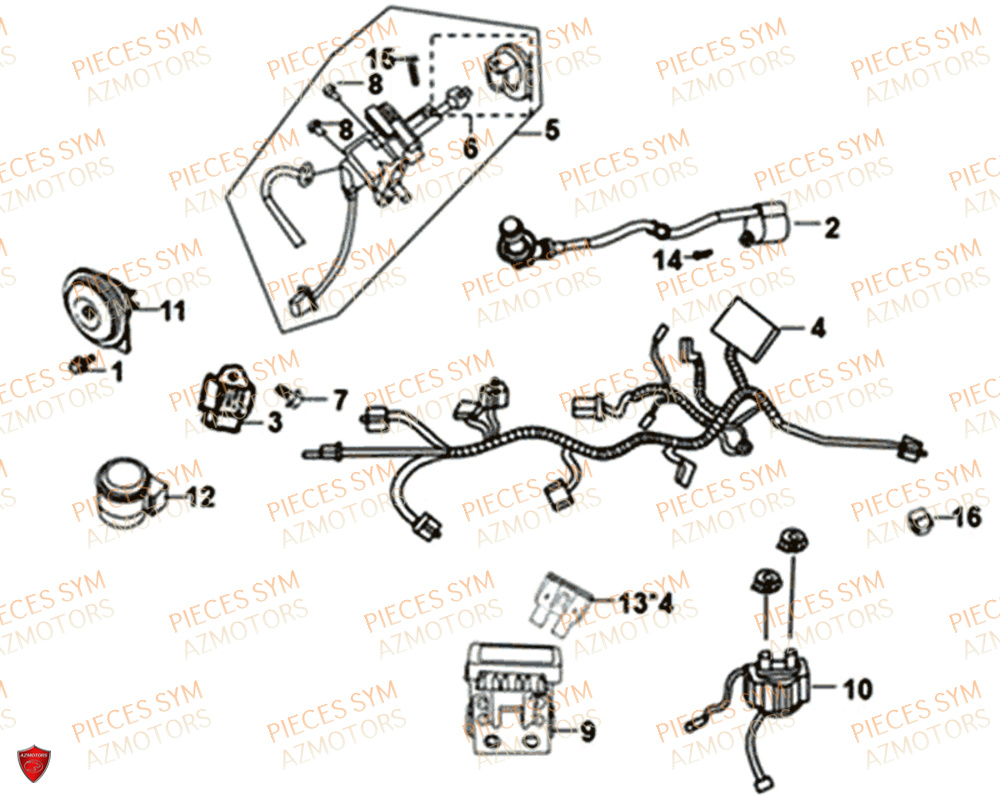 Equipement Electrique SYM Pièces MIO 50I E4 - FS05W1-EU (2018-2020)