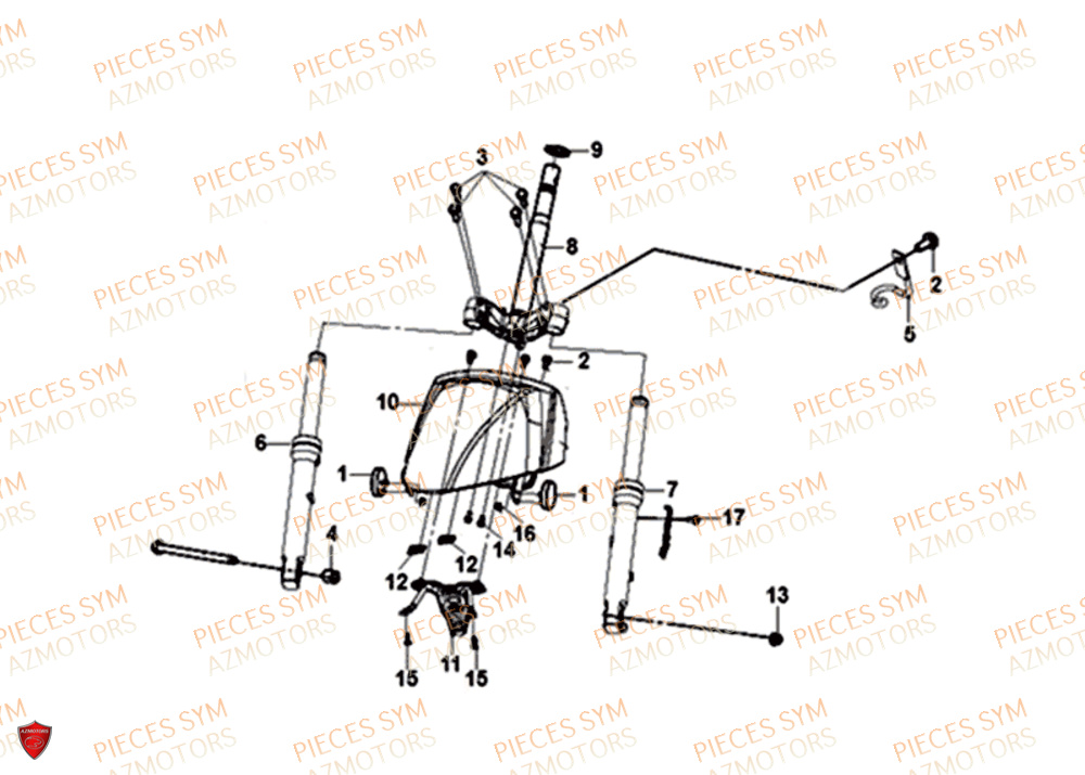Fourche SYM Pièces MIO 50I E4 - FS05W1-EU (2018-2020)