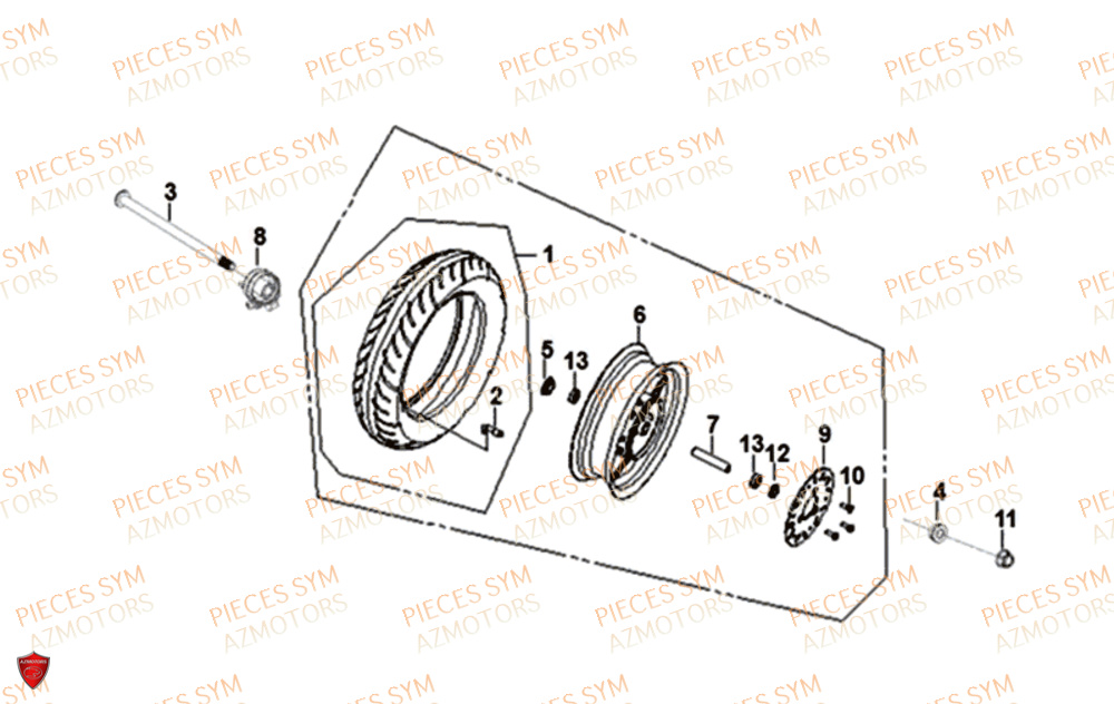Roue Avant SYM Pièces MIO 50I E4 - FS05W1-EU (2018-2020)