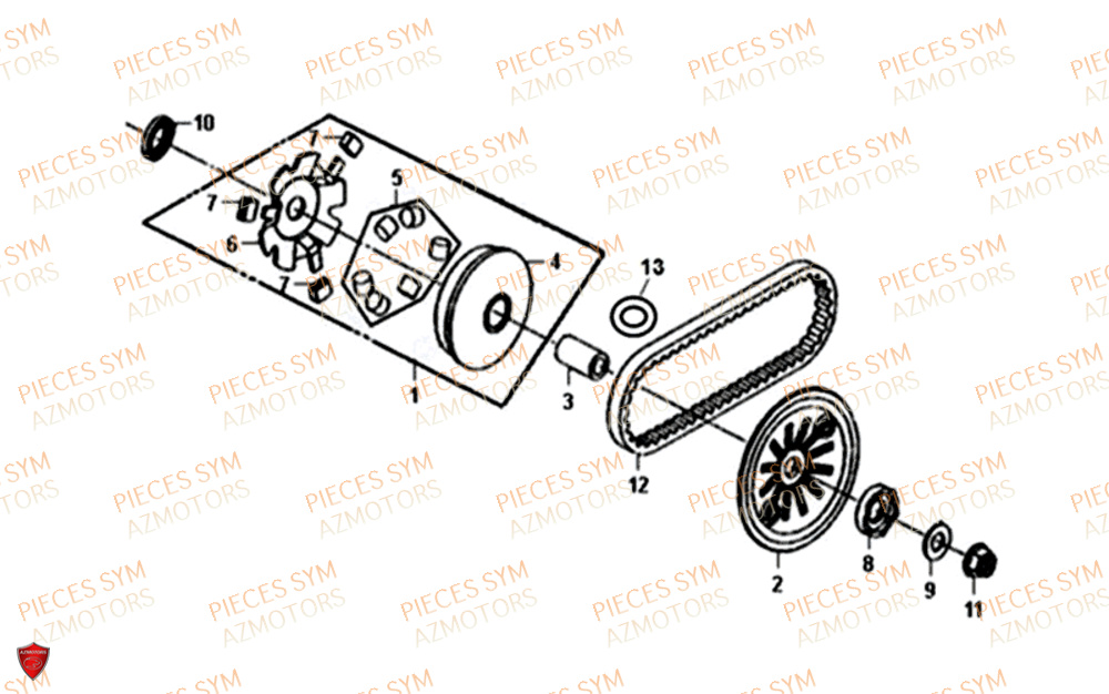 Variateur SYM Pièces MIO 50I E4 - FS05W1-EU (2018-2020)