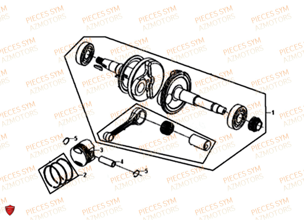 Vilebrequin SYM Pièces MIO 50I E4 - FS05W1-EU (2018-2020)