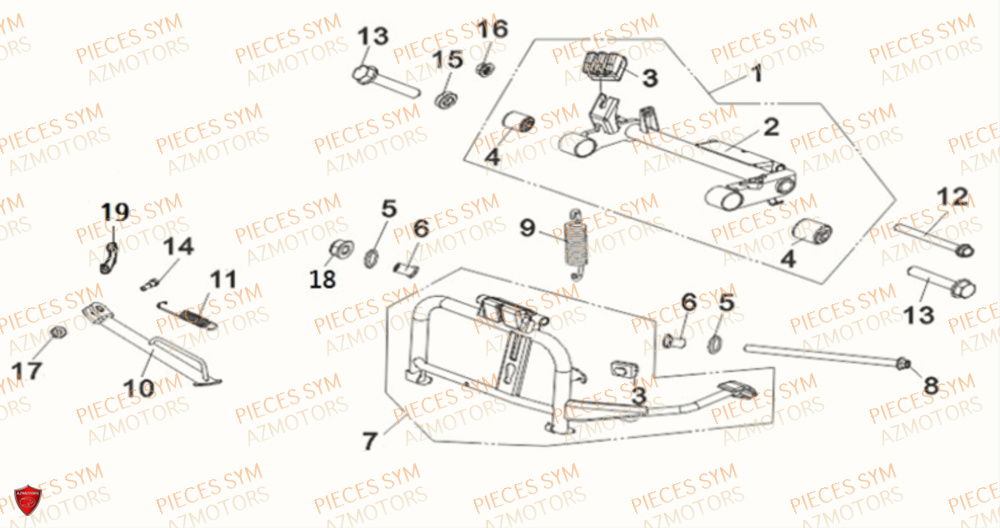 Bequille Centrale SYM Pièces MIO 115 - FS11W1-EU (2017-2020)