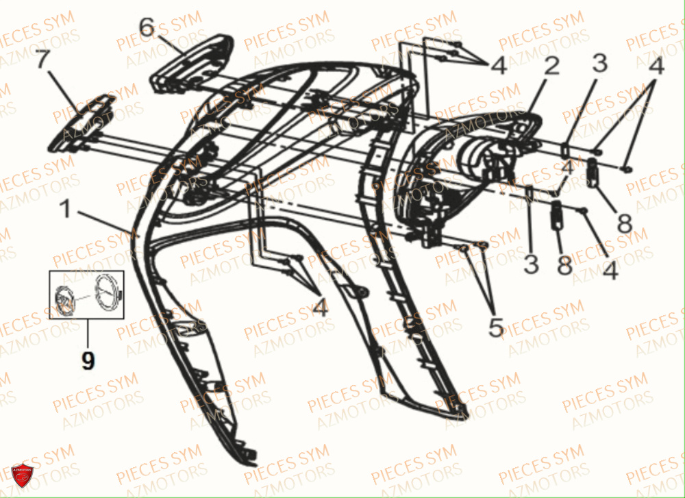 Carenages Avant SYM Pièces MIO 115 - FS11W1-EU (2017-2020)