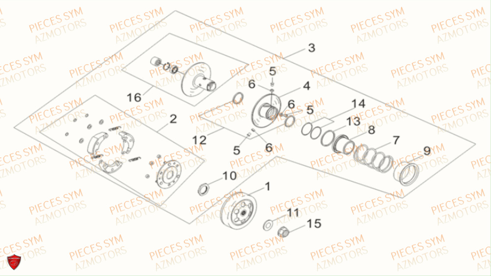 Cloche D Embrayage SYM Pièces MIO 115 - FS11W1-EU (2017-2020)