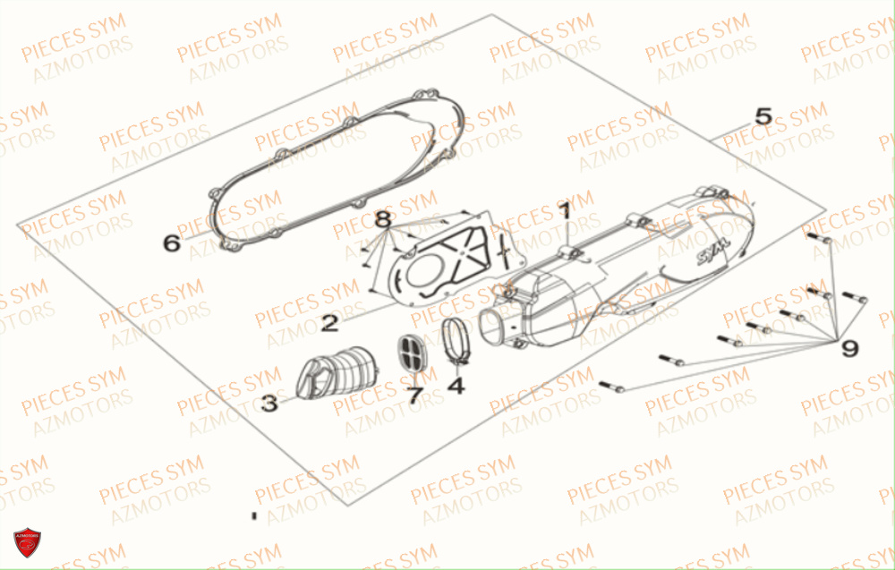 Couvercle De Carter Gauche SYM Pièces MIO 115 - FS11W1-EU (2017-2020)