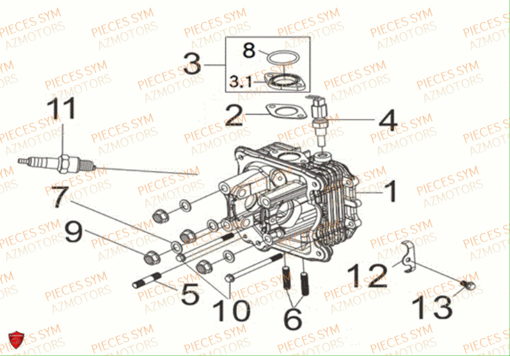 Culasse SYM Pièces MIO 115 - FS11W1-EU (2017-2020)