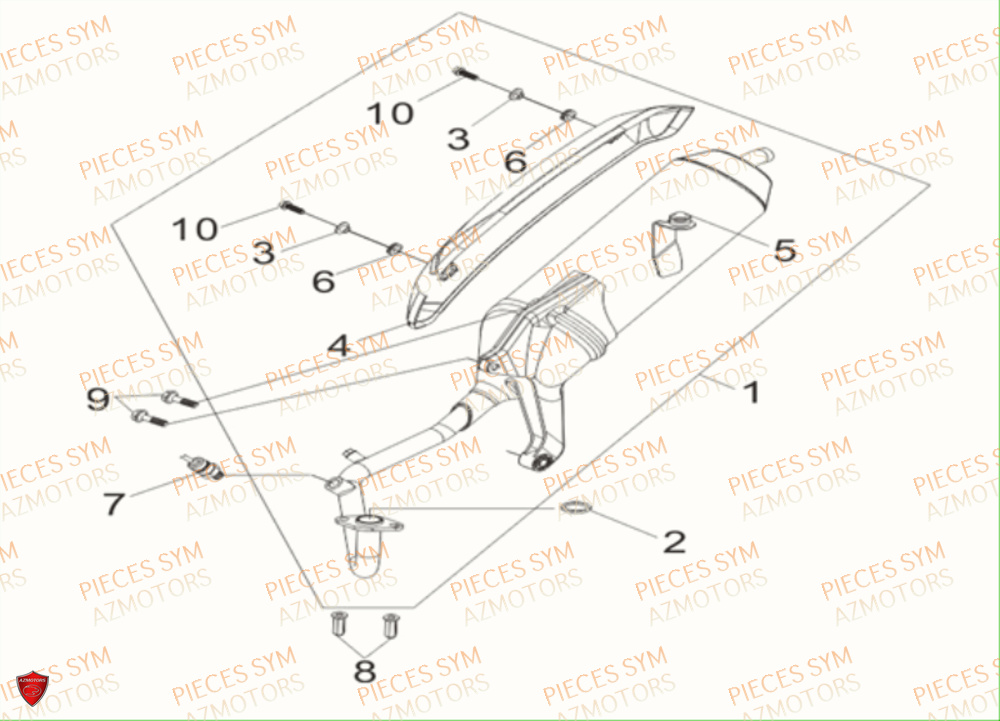 Echappement SYM Pièces MIO 115 - FS11W1-EU (2017-2020)