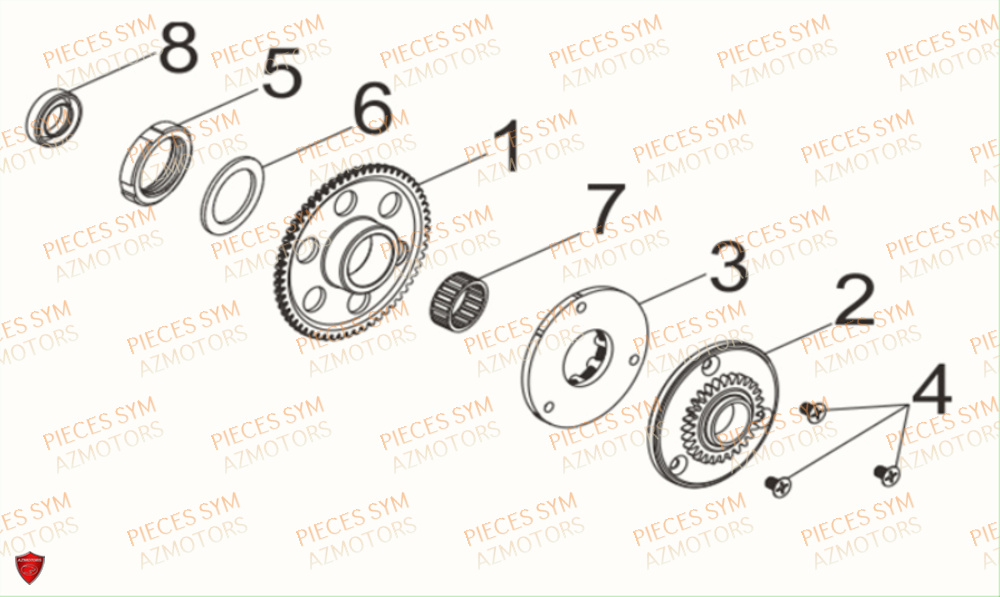 Roue Libre De Demarreur SYM Pièces MIO 115 - FS11W1-EU (2017-2020)