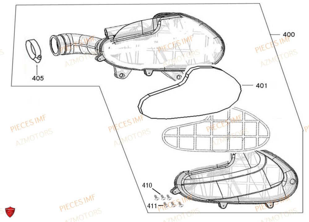 Boite A Air AZMOTORS PIECES MOKA 50 4T