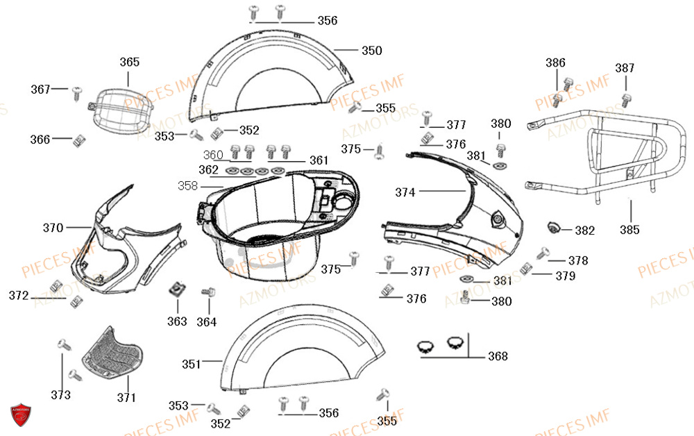 Carenage AZMOTORS PIECES MOKA 50 4T