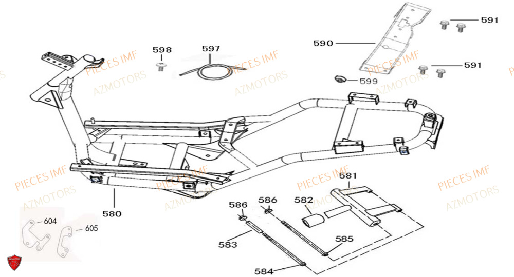 Chassis AZMOTORS PIECES MOKA 50 4T