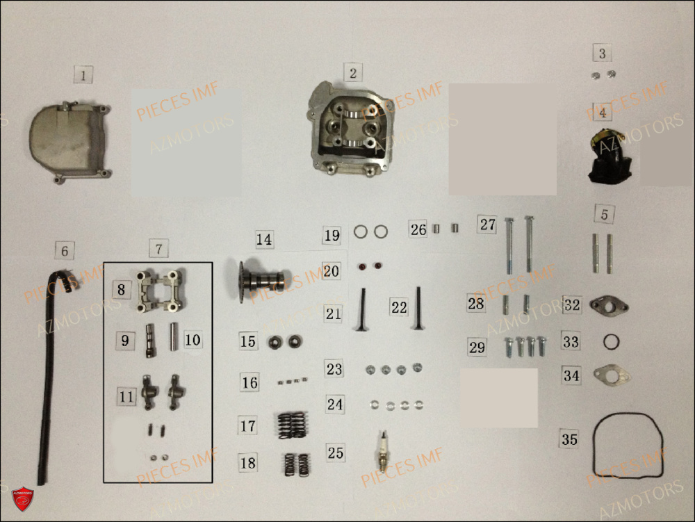 Culasse AZMOTORS PIECES MOKA 50 4T