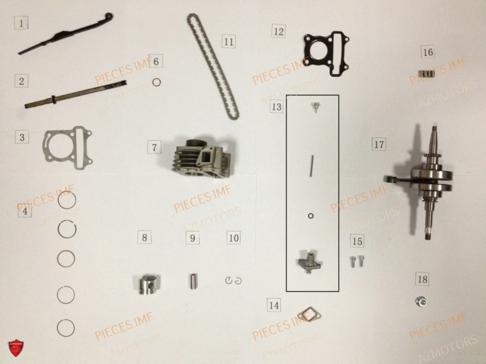 Cylindre Et Distribution AZMOTORS PIECES MOKA 50 4T