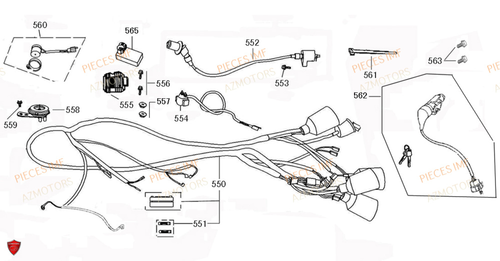 Faisceaux Electriques AZMOTORS PIECES MOKA 50 4T