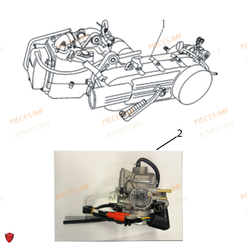 Moteur AZMOTORS PIECES MOKA 50 4T
