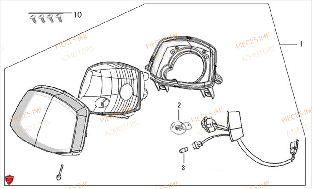 Optique Avant AZMOTORS PIECES MOKA 50 4T