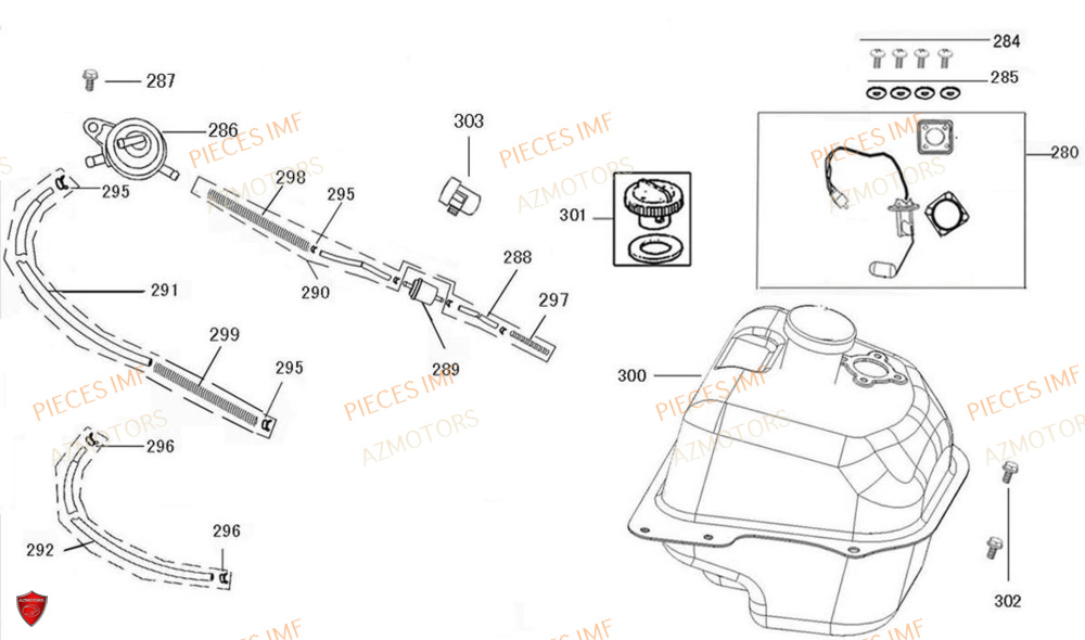Reservoir AZMOTORS PIECES MOKA 50 4T