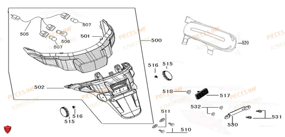 Systeme Eclairage AZMOTORS PIECES MOKA 50 4T