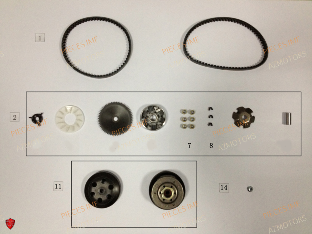 Transmission Courroie AZMOTORS PIECES MOKA 50 4T