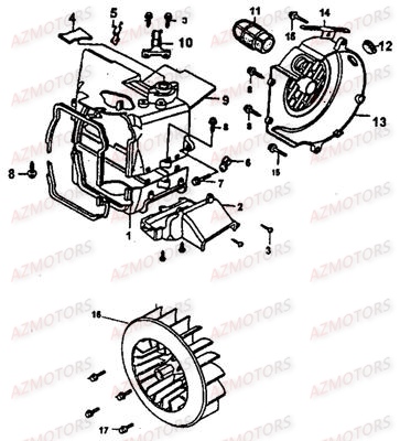 Cache Moteur LINHAI Pièces Scooter MONARCH 125cc