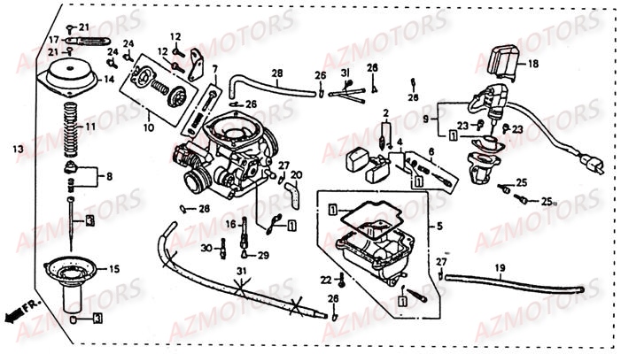 Carburateur LINHAI Pièces Scooter MONARCH 125cc