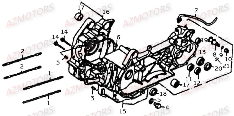 Carter Bas Moteur LINHAI Pièces Scooter MONARCH 125cc