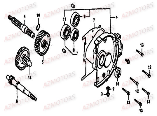 Carter Transmission LINHAI Pièces Scooter MONARCH 125cc