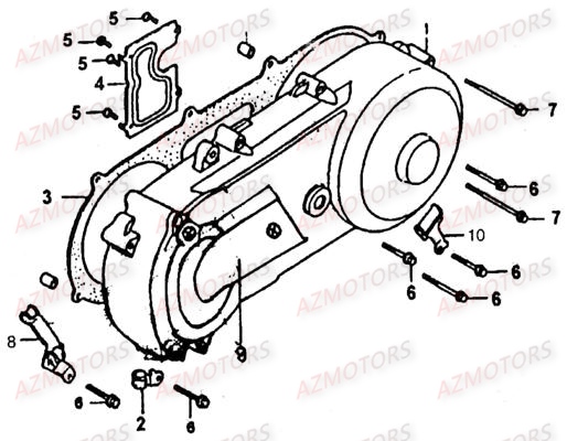 Carter Variateur LINHAI Pièces Scooter MONARCH 125cc