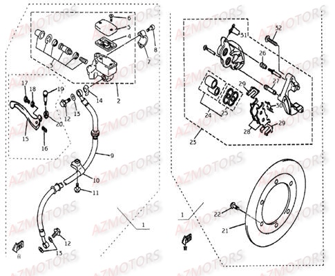 FREIN AVANT LINHAI MONARCH 125