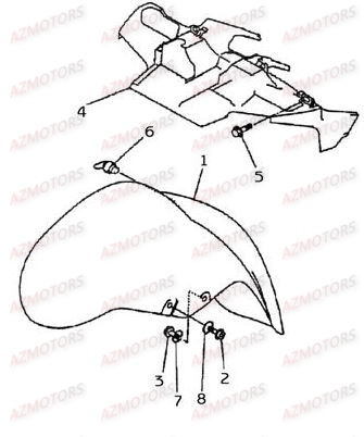 Garde Boue Avant LINHAI Pièces Scooter MONARCH 125cc