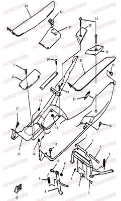 Marche Pieds LINHAI Pièces Scooter MONARCH 125cc