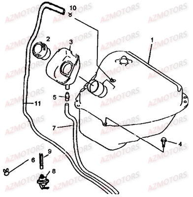 Reservoir Carburant LINHAI Pièces Scooter MONARCH 125cc