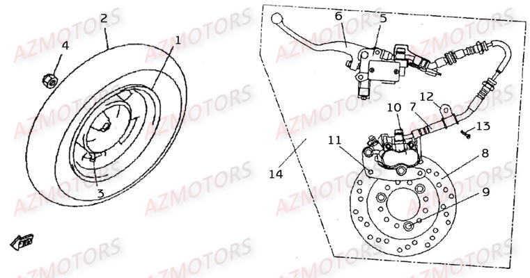 Roue Arriere LINHAI Pièces Scooter MONARCH 125cc